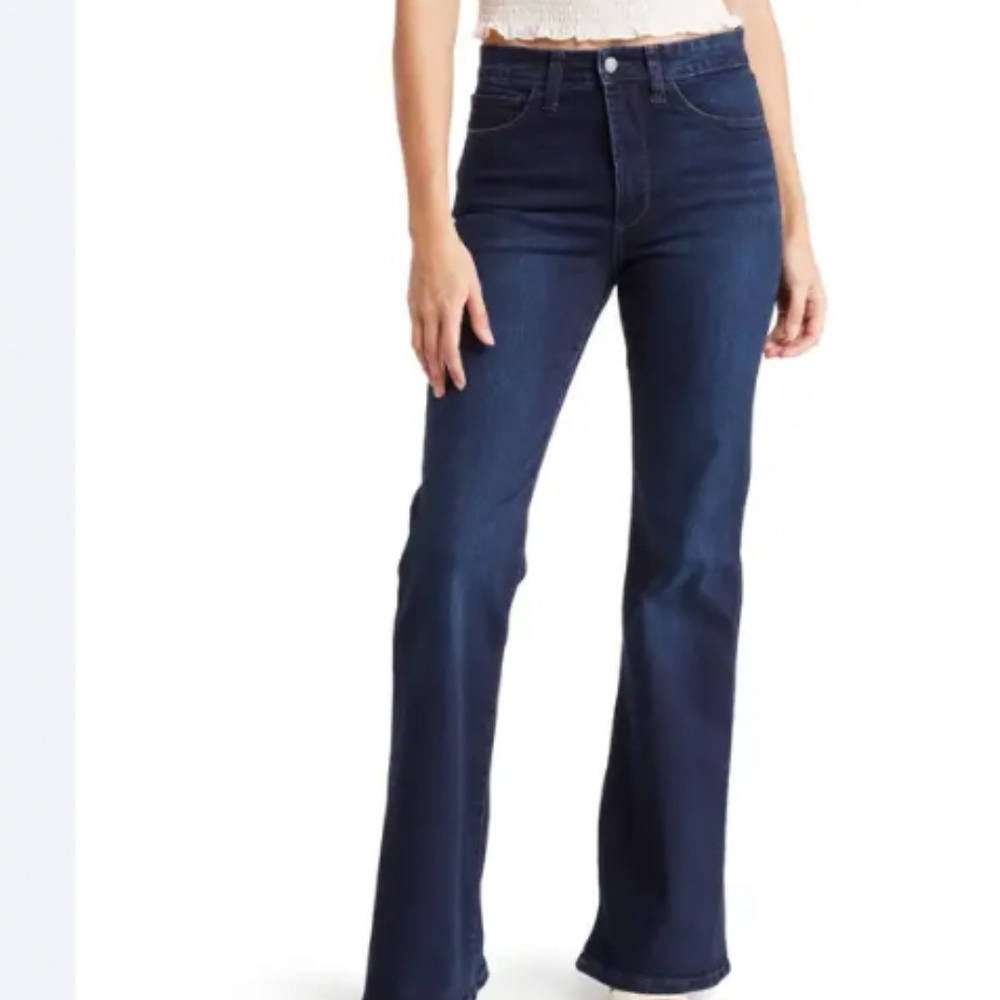 Joe's High Rise Flared Leg Jeans (waist 30", Dark Denim)